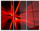 "Red and Yellow Rays" Digital Metal Wall Art, 3 Panels, 36"x28"
