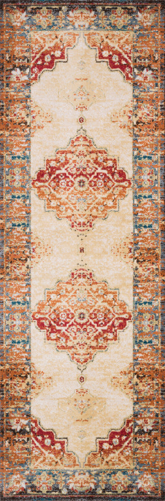 Isadora Rug, Ant. Ivory and Sunset, 2'7"x8'