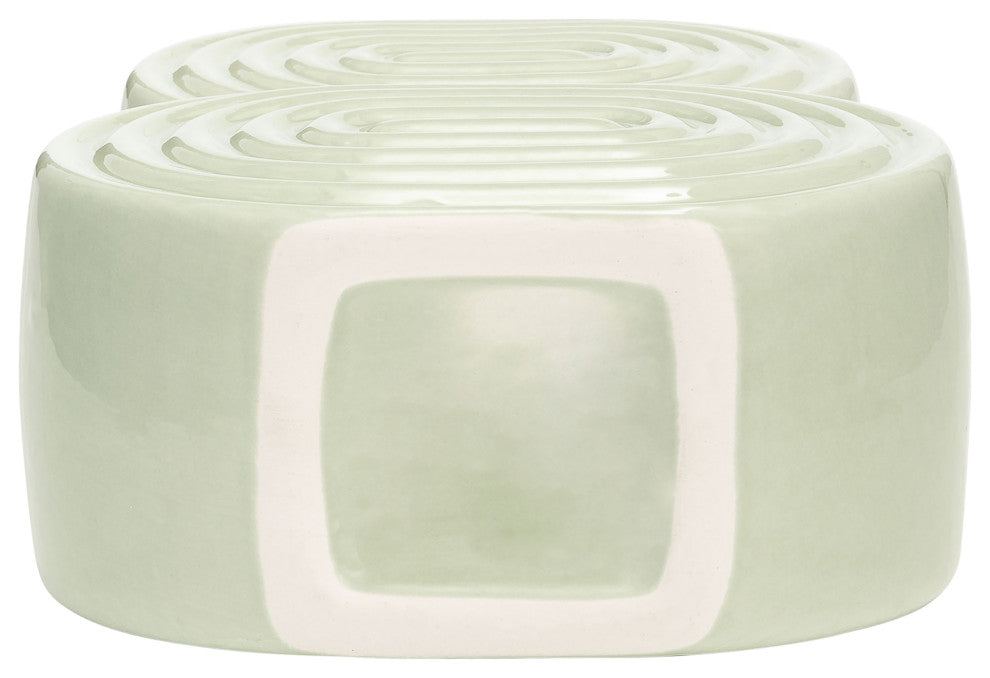 Ceramic 10" Stacked Circles Vase, Cucumber