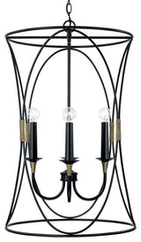 Capital Lighting 545641 Amara 4 Light 19"W Pendant - Matte Black with Brass