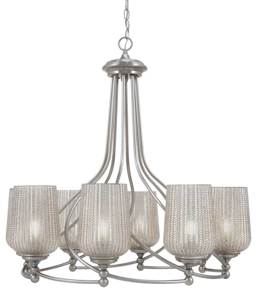 Capri 8-Light Chandelier, Brushed Nickel/Silver Textured