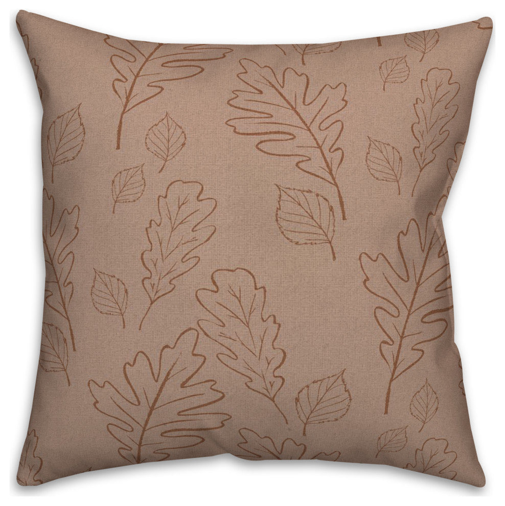 Dusty Rose Large Leaf Pattern 18x18 Spun Poly Pillow