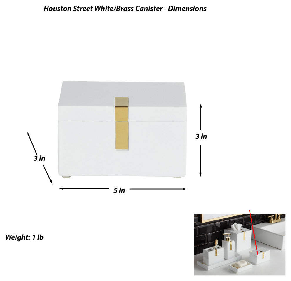 Houston Street White/Brass Canister