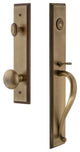 Carre' 1-Piece Handleset, S Grip and Fifth Avenue Knob, Vintage Brass, 845087