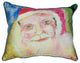 Pair of Betsy Drake Santa Face Large Indoor/Outdoor Pillows 18x18