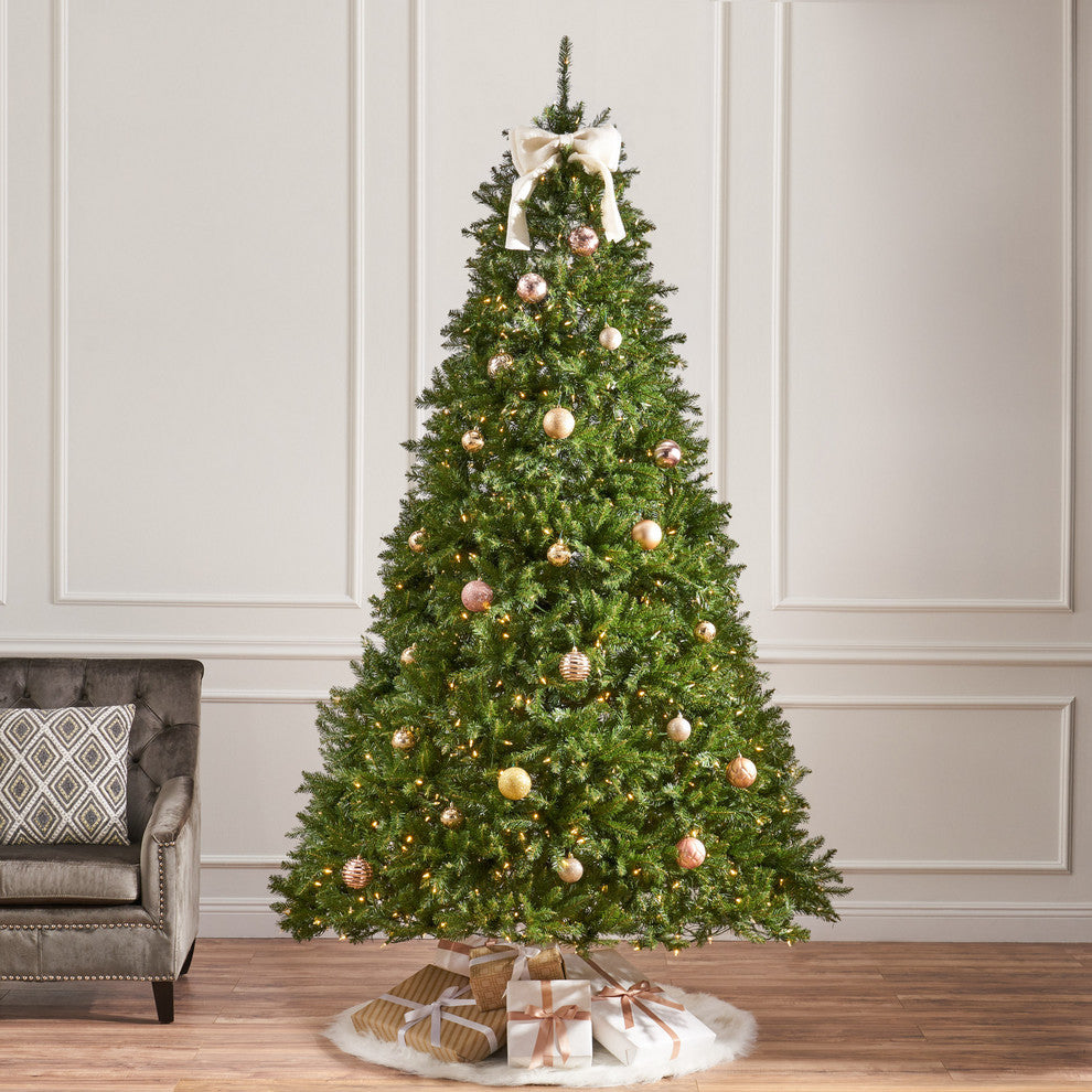 9-foot Fraser Fir  Hinged Artificial Christmas Tree, Clear Led