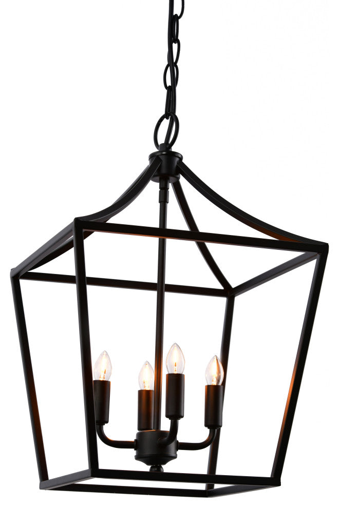 Lazzur Iton 4 Light 12" Matte Black Pendant