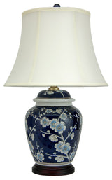 22" Blue Cherry Blossom Lamp