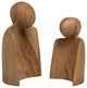 Wisdom Hand Carved Mindi Wood Sculptures, Set of 2