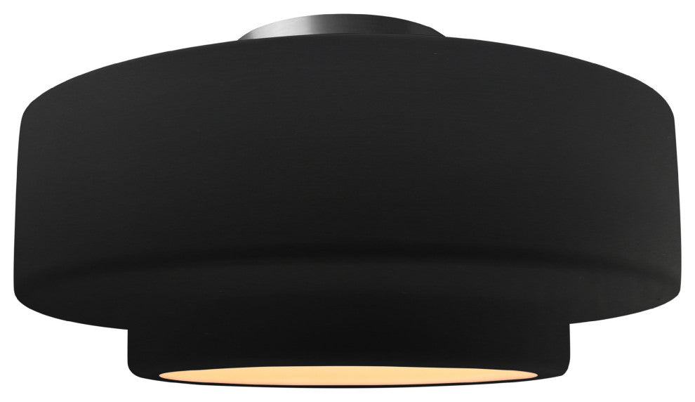 Radiance Large Tier Semi-Flush, Matte Black Frame, Brushed Nickel Metal, LED