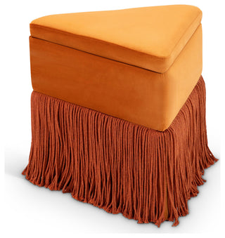 Trivoli Upholstered Ottoman/Stool, Cognac, Velvet
