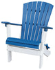 Traditional Adirondack Chair, Folding Design With Contoured Seat, Blue/White