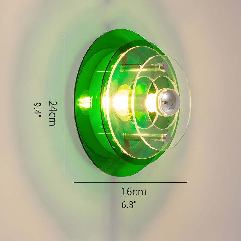 Modern LED Wall Lamp in Futuristic Style for Living Room, Bedroom, Green