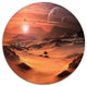 Alien Planet 3D Rendered Computer Art, Landscape Round Wall Art, 11"