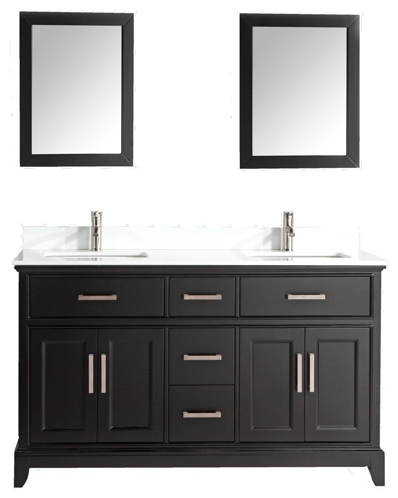Bathroom Vanity Set With Engineered Marble Top, 72"