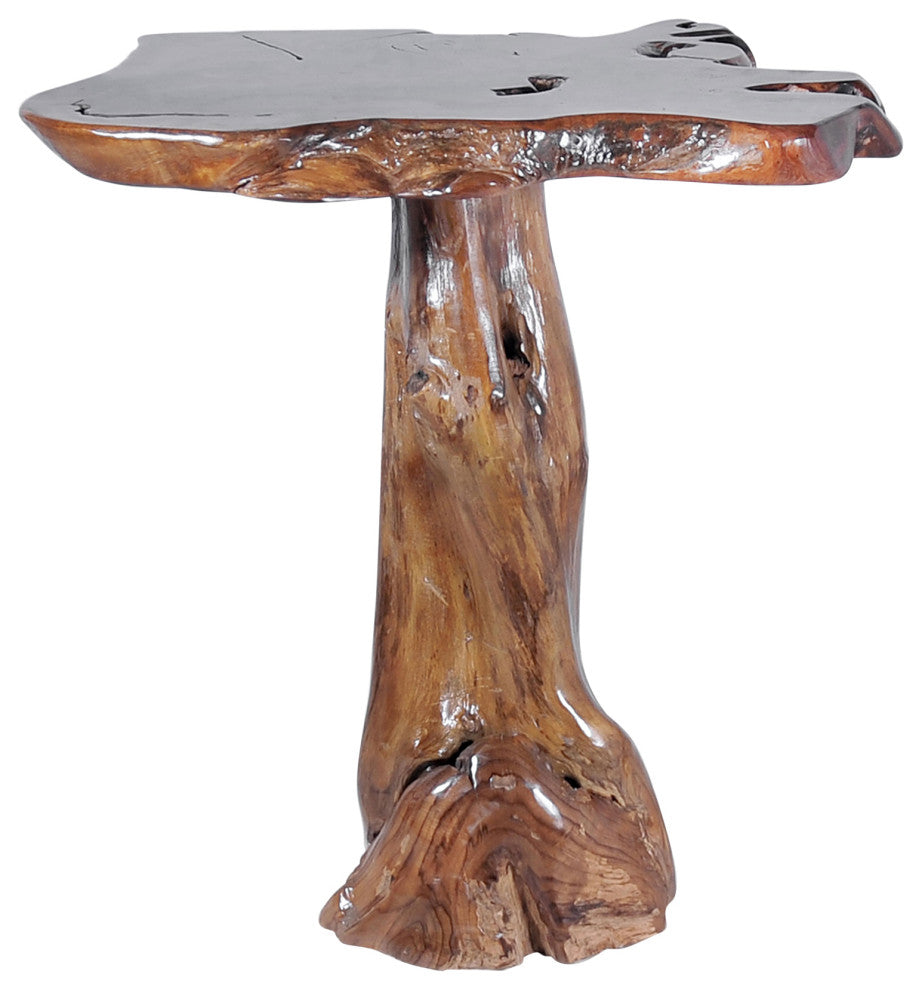 Teak Slab Rustic Bar Table Made from Solid Genuine Teak Wood