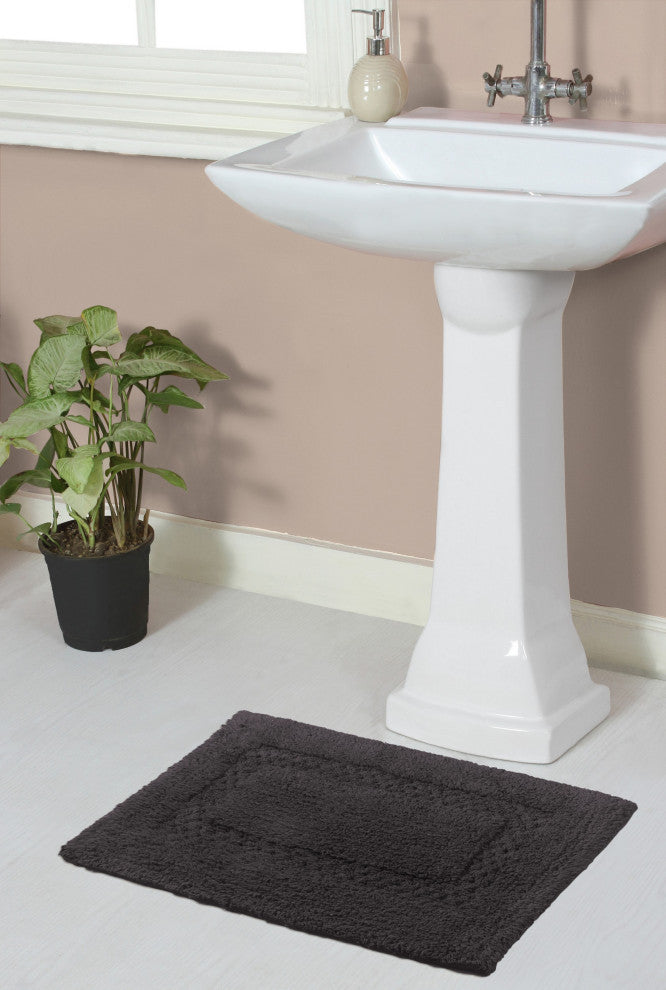 Classy Bath Rugs Set, 17"x24" Rectangle, Gray