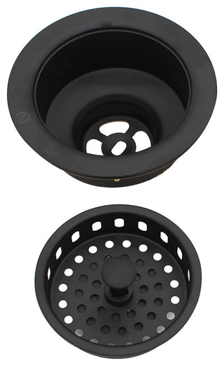 36" Single Bowl Farmhouse Solid Surface Sink and Faucet Kit, Black/Chrome