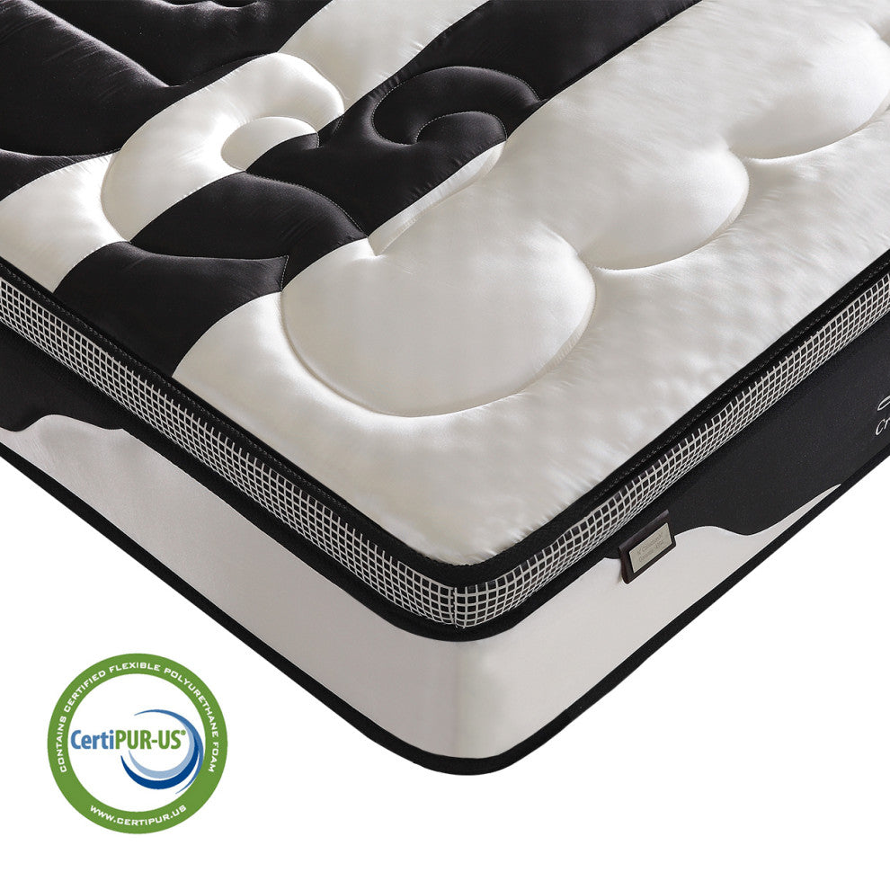 12"? Medium Euro Top Memory Foam Hybrid Pocket Spring Mattress, Queen
