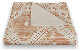 Orange Ikat 50 x 60 Coral Fleece Blanket