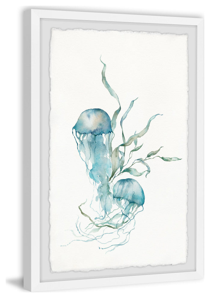 "Jellyfish Pair" Framed Painting Print, 12x18