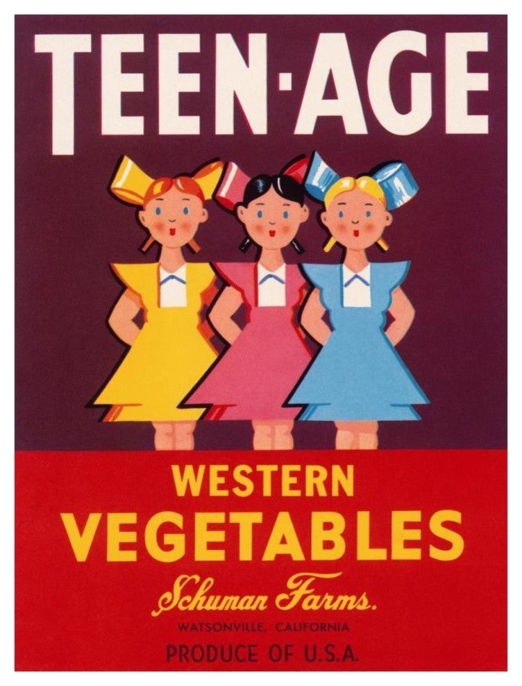 "Teen - Age Western Vegetables" Digital Paper Print by Retrolabel, 35"x46"
