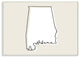Alabama Home State Map Neutral Print Design, 10"x15"