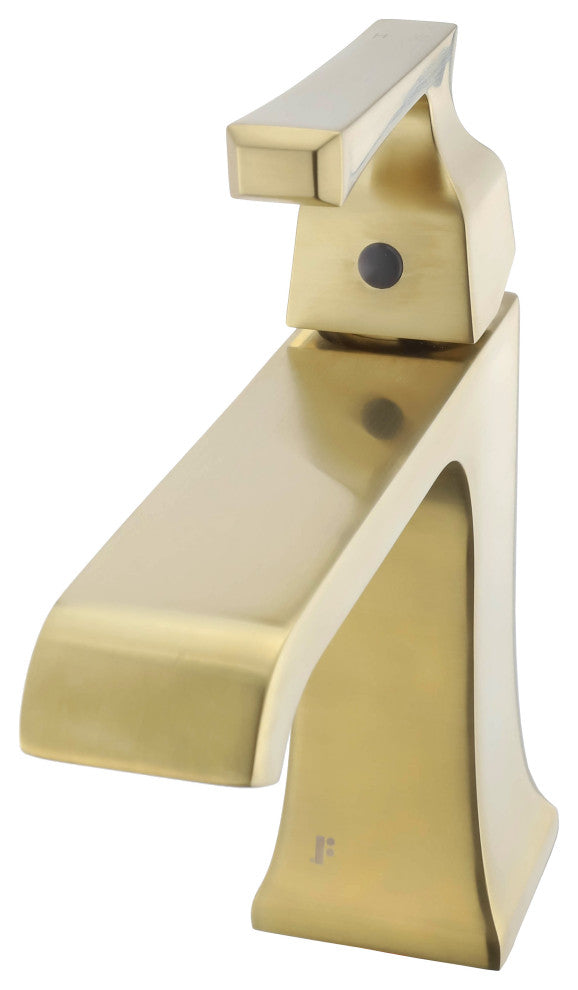 Fine Fixtures Arched Square Single Hole Bathroom Faucet, Pvd Satin Brass