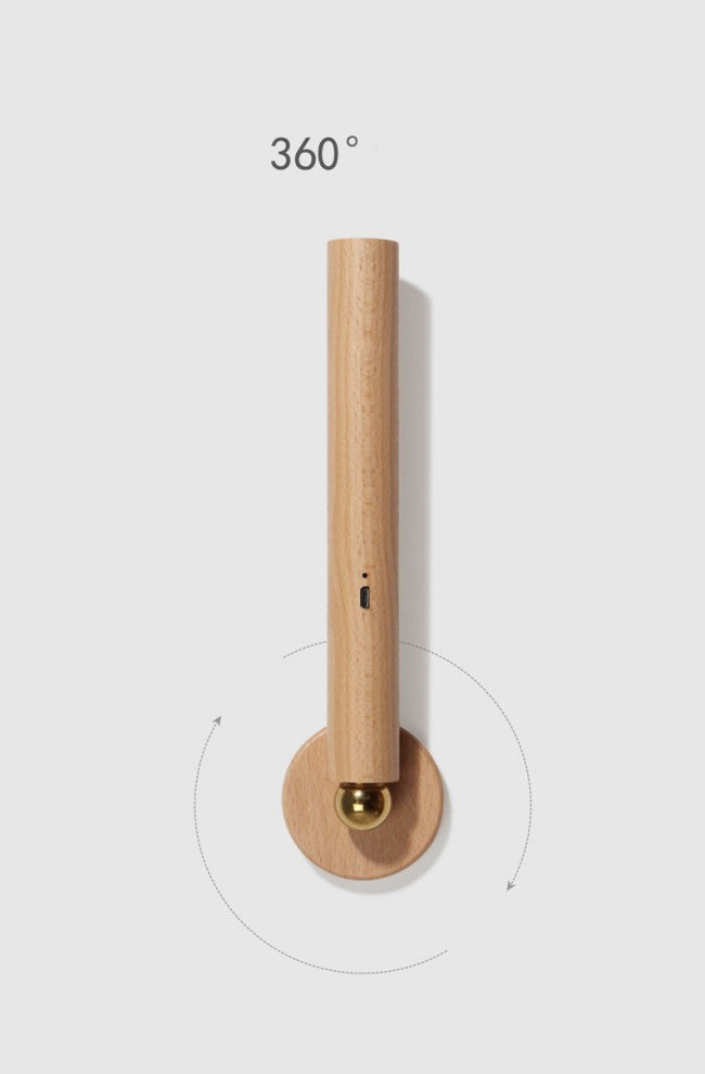 Minimalistic Wooden Wall Lamp in Nordic Style for Living Room, Bedroom