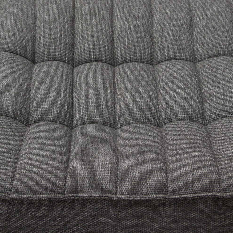 Marshall Scooped Seat Ottoman in Grey Fabric