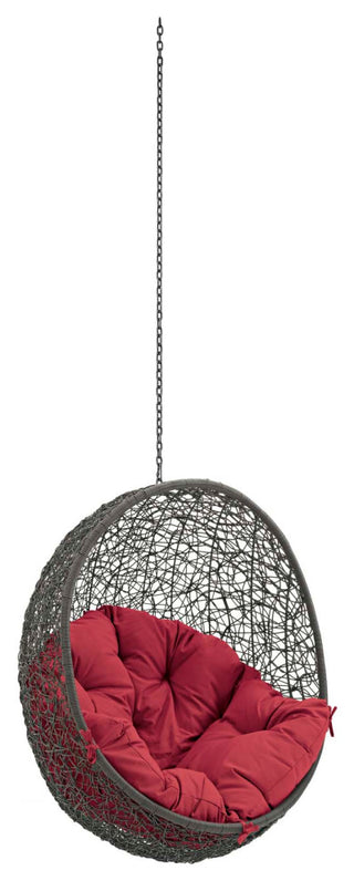 Gray Red Hide Outdoor Patio Swing Chair Without Stand