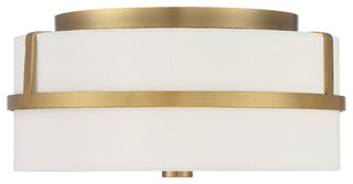 2-Light Ceiling Light, Matte Black, Natural Brass