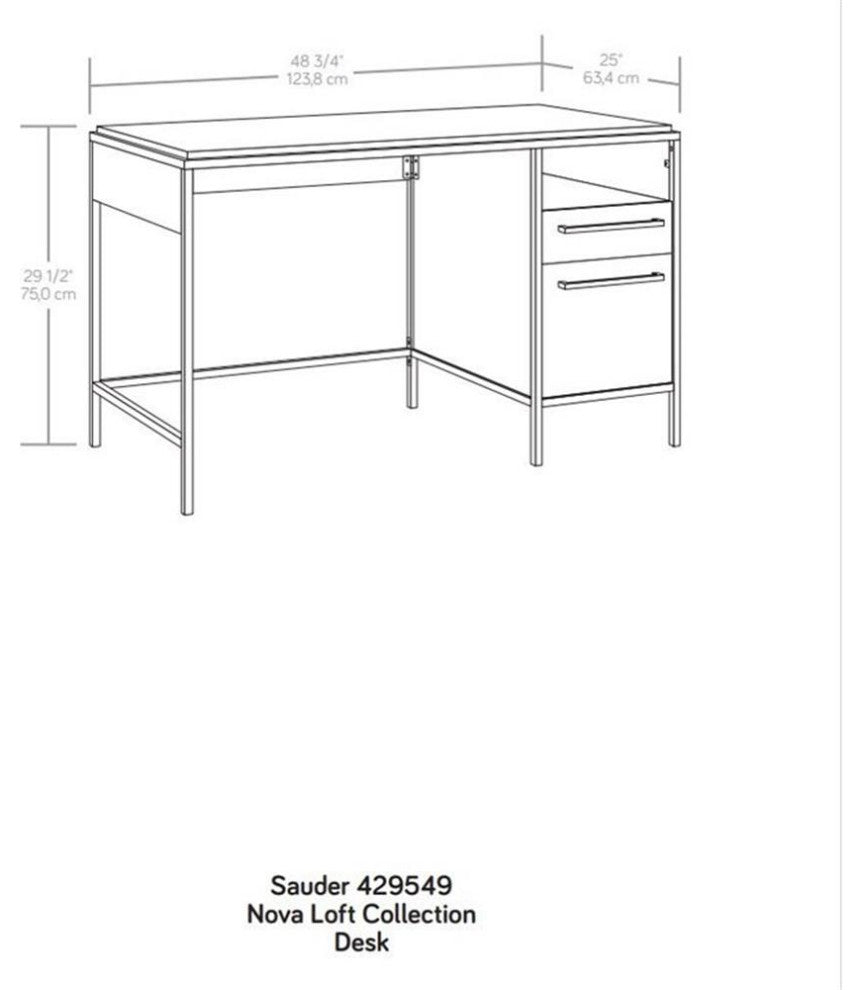 UrbanPro Engineered Wood Single Pedestal Desk in Grand Walnut
