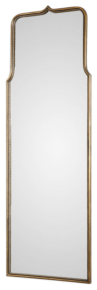 Uttermost Adelasia Metal Glass and MDF Wood Decorative Mirror in Antiqued Gold
