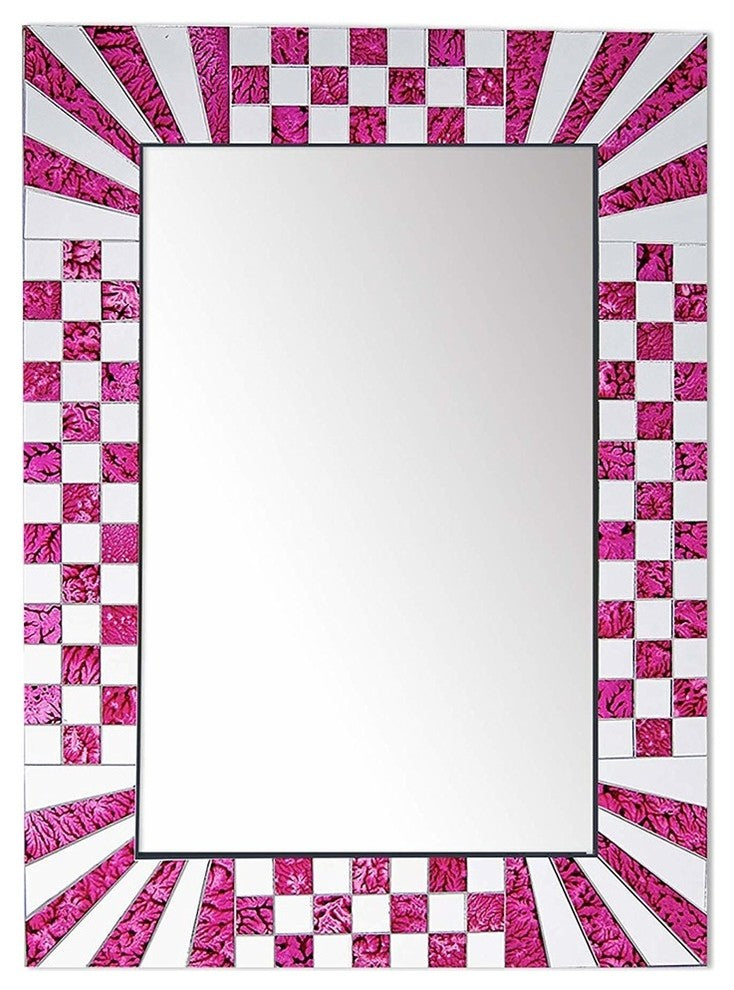 DecorShore South Beach Collection 24"x18" Pink Sands Decorative Wall Mirrors