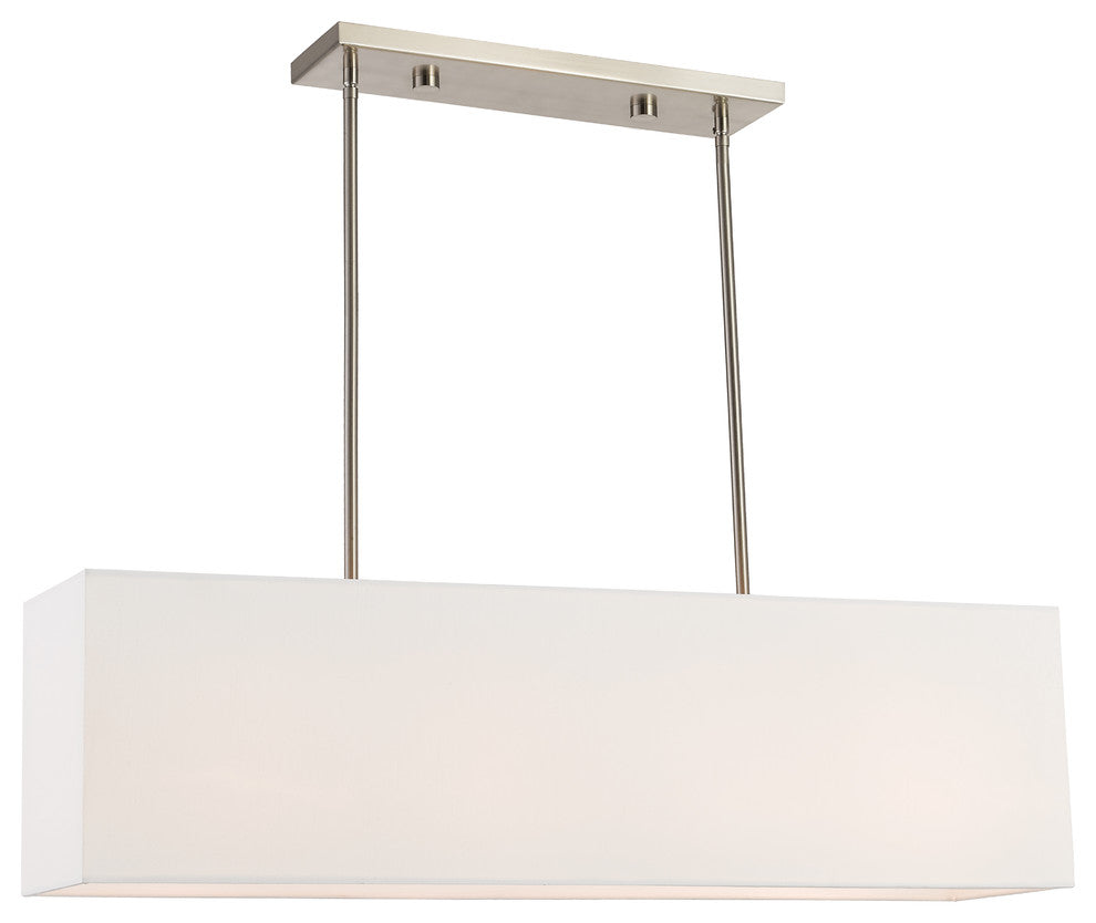 Livex Lighting Summit Brushed Nickel Light Linear Chandelier