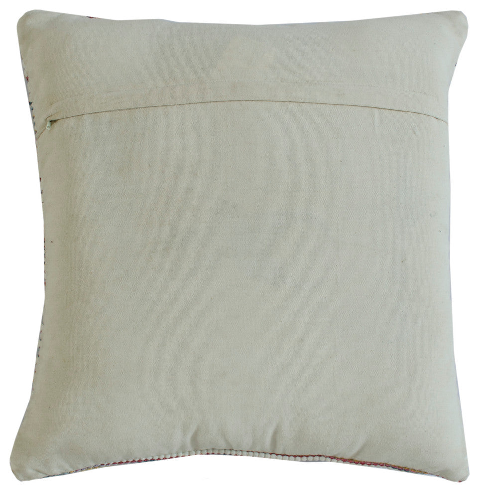 Multicolored Motif Striped Throw Pillow