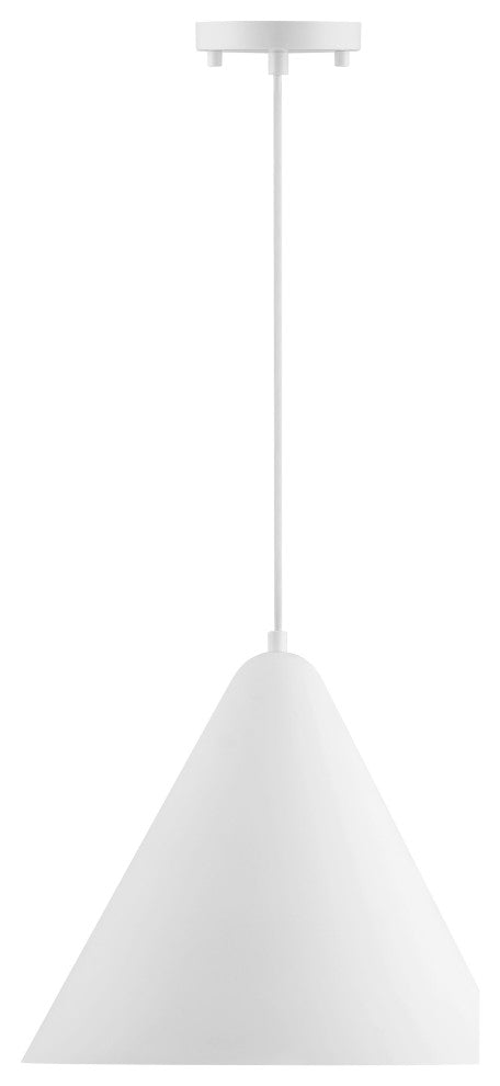 Ford LED Pendant, Replaceable LED, Matte White, 14.25in