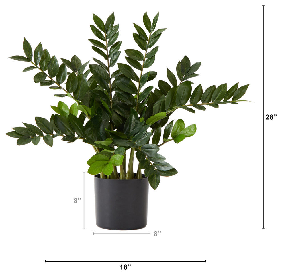 28in. Artificial Zamioculcas Plant with Decorative Planter