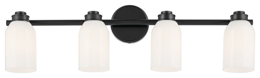 31" 4-Light Vanity Light With White Opal Glass