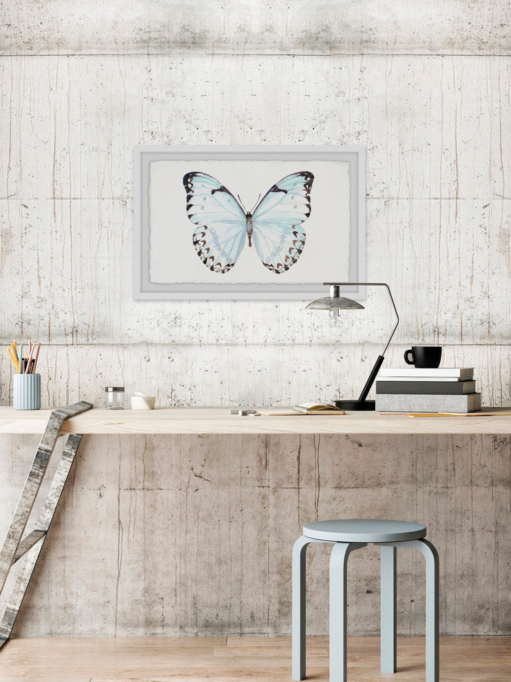 "Translucent Blue Wings" Framed Painting Print, 24"x16"