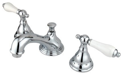 Kingston Brass Widespread Bathroom Faucet With Brass Pop-Up, Polished Chrome