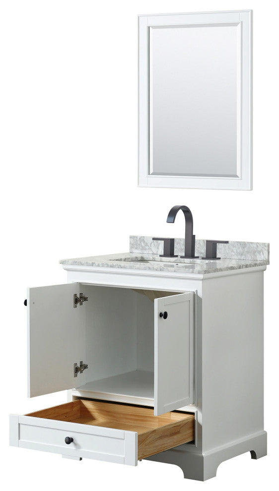 Wyndham Collection WCS202030SCMUNSM24 Deborah 30\" - White / White Carrara