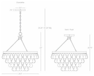 Robert Abbey S1000 Four Light Chandelier Bling Polished Nickel
