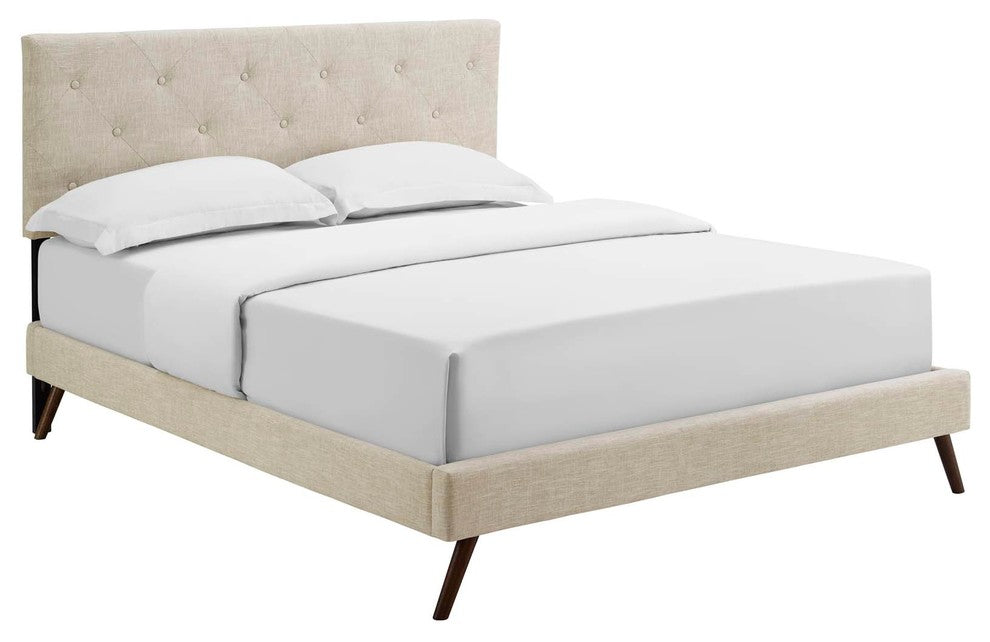 Tarah Full Platform Bed with Round Splayed Legs
