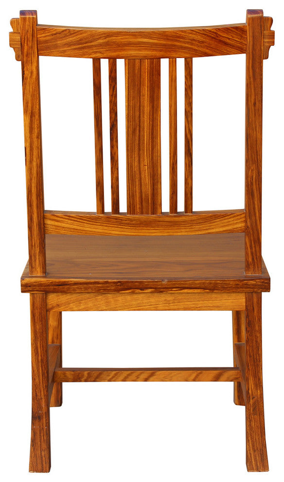 Quality Handmade Solid Zebra Wood Bar Back Simple Design Chair