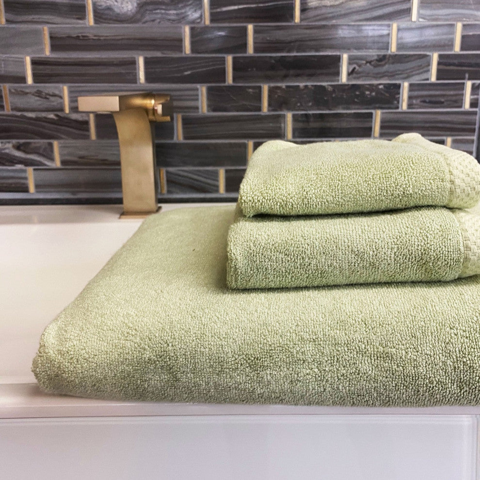 BedVoyage Luxury Viscose from Bamboo Towel Collection, Sage, 3 Piece Set