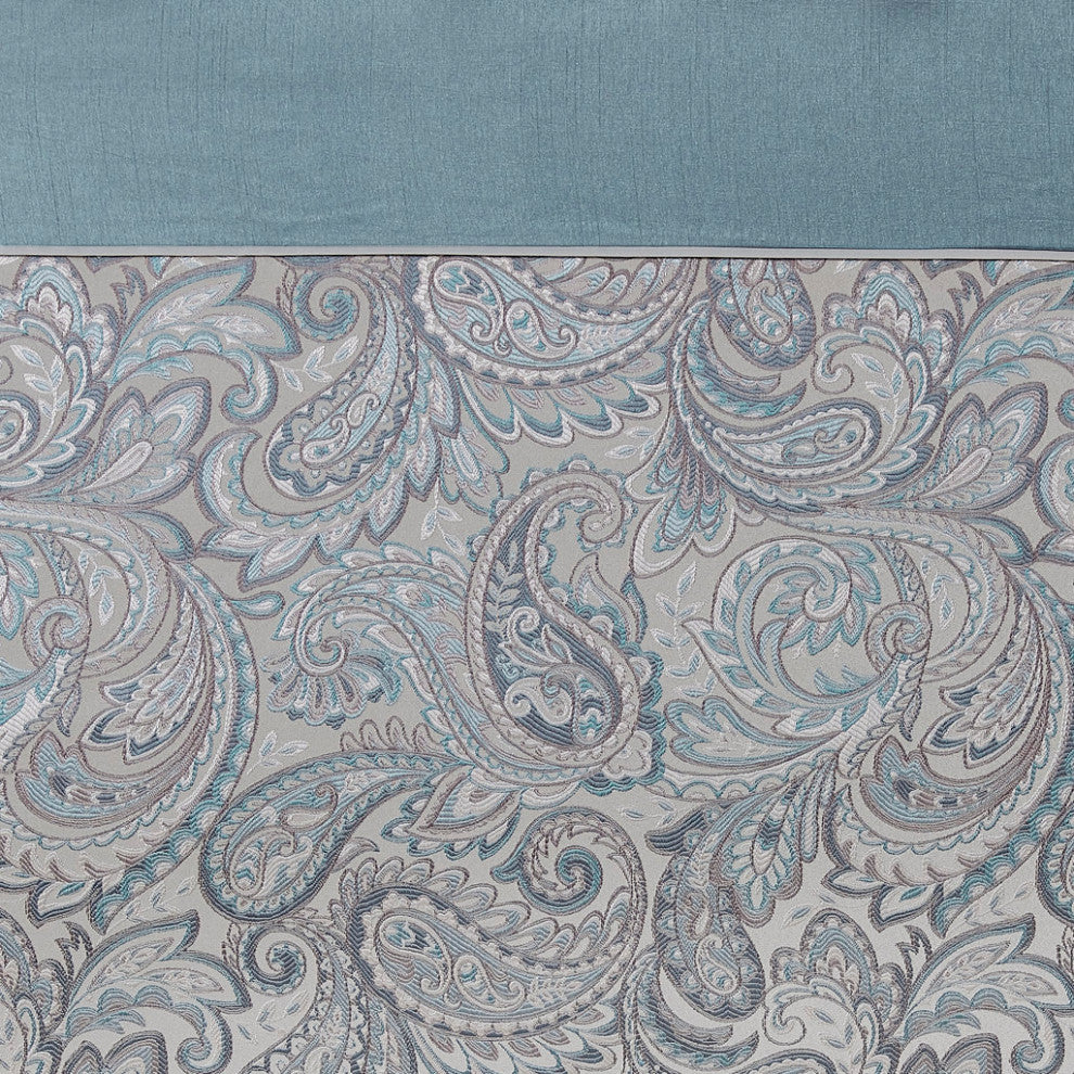 Madison Park Aubrey Jacquard Shower Curtain, Teal 72x72"