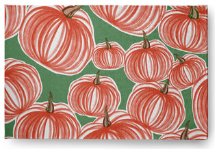 Pumpkins-A-Plenty Fall Design Chenille Area Rug, Orange-Green, 4'x6'