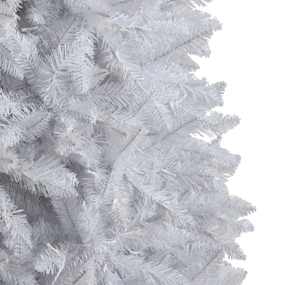 T3364 10 Slim White Artificial Christmas Tree With 800 Warm White LED Lights